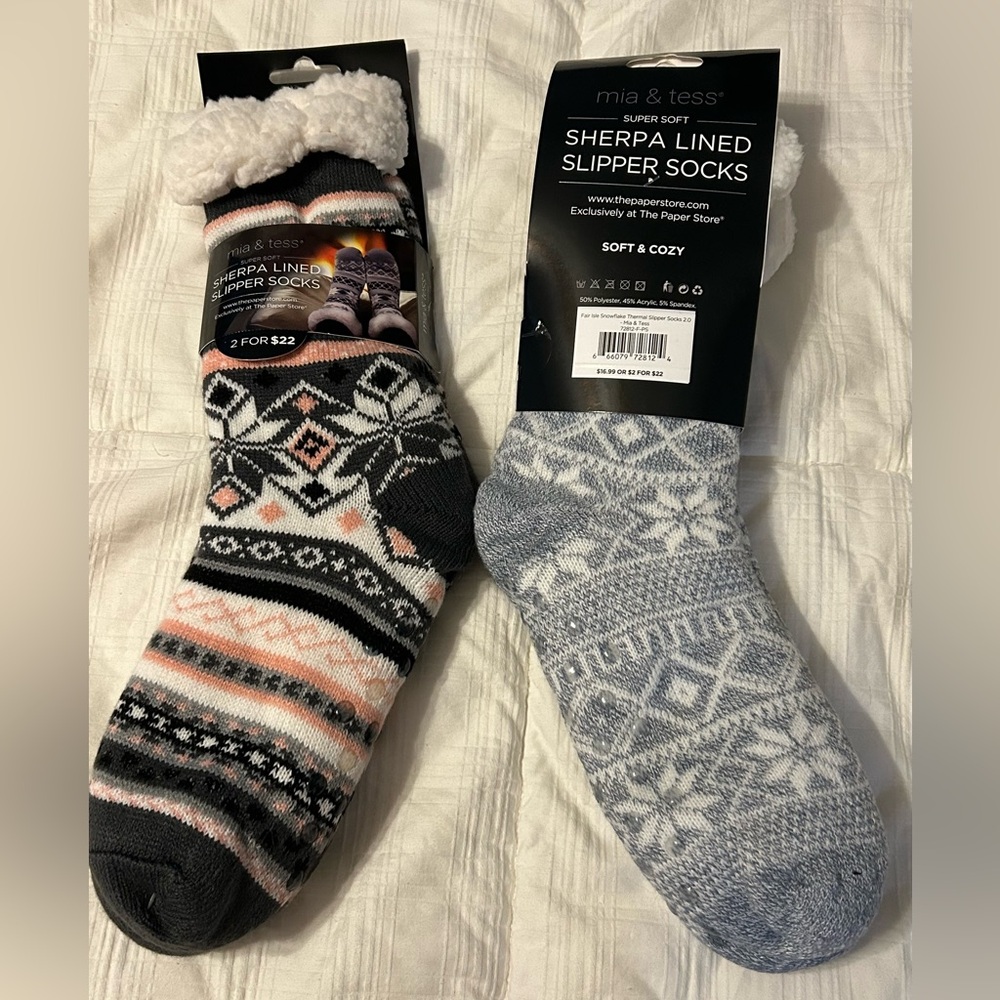 Mia and Tess Sherpa Socks